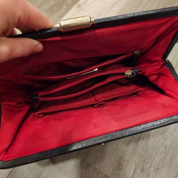 Elliot Lucca Leather Medium Purse Handbag Clutch - Picture 10 of 14